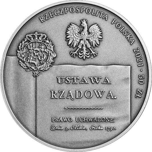50 zł, 230. rocznica Konstytucji 3 Maja - dzieła odrodzonej Rzeczypospolitej, 2021