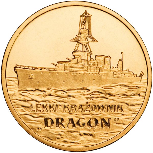 2 zł, Polskie okręty - Lekki krążownik Dragon, 2012