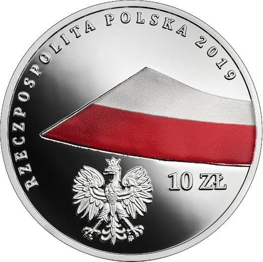 10 zł, 100-lecie polskiej flagi państwowej, 2019