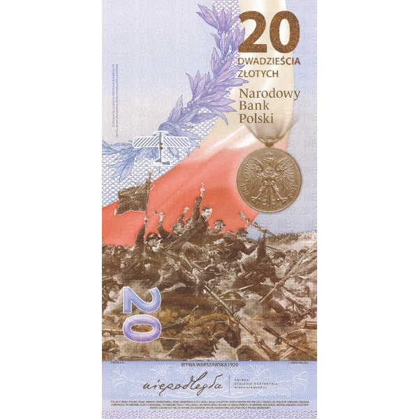 20 zł, banknot Bitwa Warszawska 1920, 2020