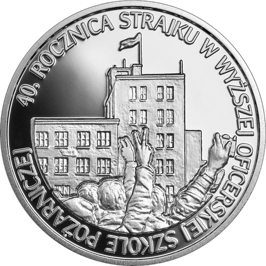 10 zł, 40. rocznica strajku w Wyższej Oficerskiej Szkole Pożarniczej, 2021