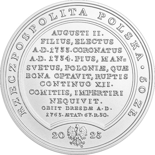 50 zł, Skarby Stanisława Augusta - August III Sas, 2023